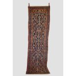 North west Persian runner, Hamadan area, circa 1930s-40s, 10ft. X 2ft. 10in. 3.05m. X 0.86m. Dark