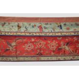 Chinese silk embroidered long panel, possibly an altar frontal, late 19th/early 20th century,