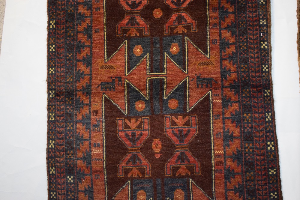 Two Baluchi rugs, north Afghanistan, second half 20th century, the first, 4ft. 6in. X 2ft. 11in. 1. - Image 4 of 13