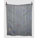 Mianeh blue and white striped jajim, north west Persia, circa 1930s, 7ft. 1in. X 5ft. 10in. 2.16m. X