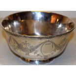 A late eighteenth/early nineteenth century Portugese silver bowl, the sides with engraved floral