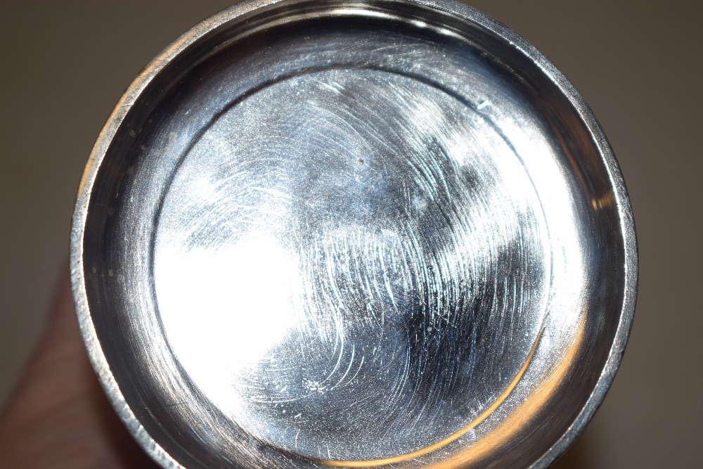 A silver copy of a Britannia Standard Queen Anne lighthouse caster, the pierced cover with a bayonet - Image 3 of 3