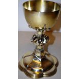 A fine Victorian silver gilt chalice, in the Gothic Revival style of Sir Giles Gilbert Scott, the