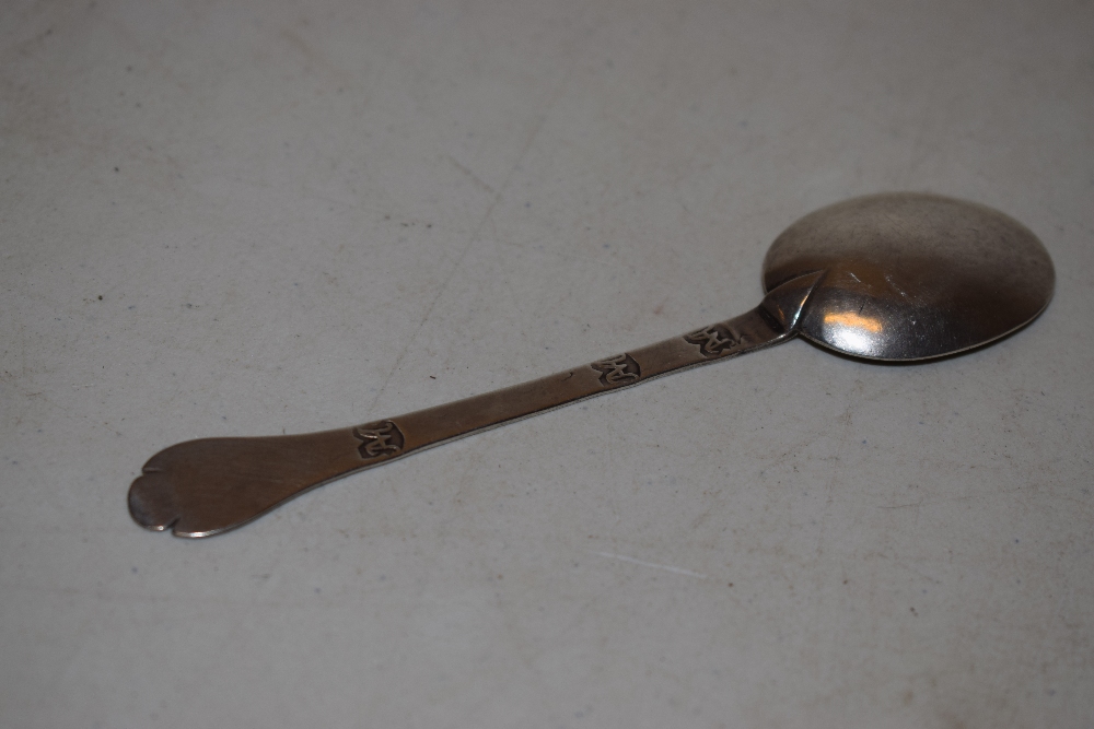 A seventeenth century provincial childs spoon, Makers mark AM struck three times to the trifid end - Image 2 of 2