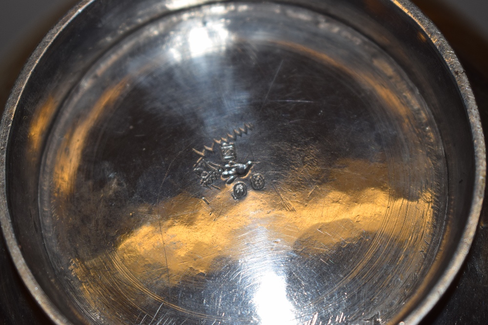 A late eighteenth/early nineteenth century Portugese silver bowl, the sides with engraved floral - Image 2 of 2