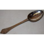 A late seventeenth century silver dognose terminal spoon, with engraved foliage and later mid