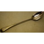 A George III silver basting spoon, Old English pattern, 12in (30.5cm) Maker Peter and Anne