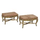 Pair of Louis XV-Style Giltwood Stools