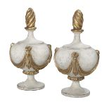 Pair of Louis XVI-Style Painted Wooden Finials
