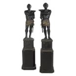 Pair of Venetian Nubian Blackamoors on Pedestals