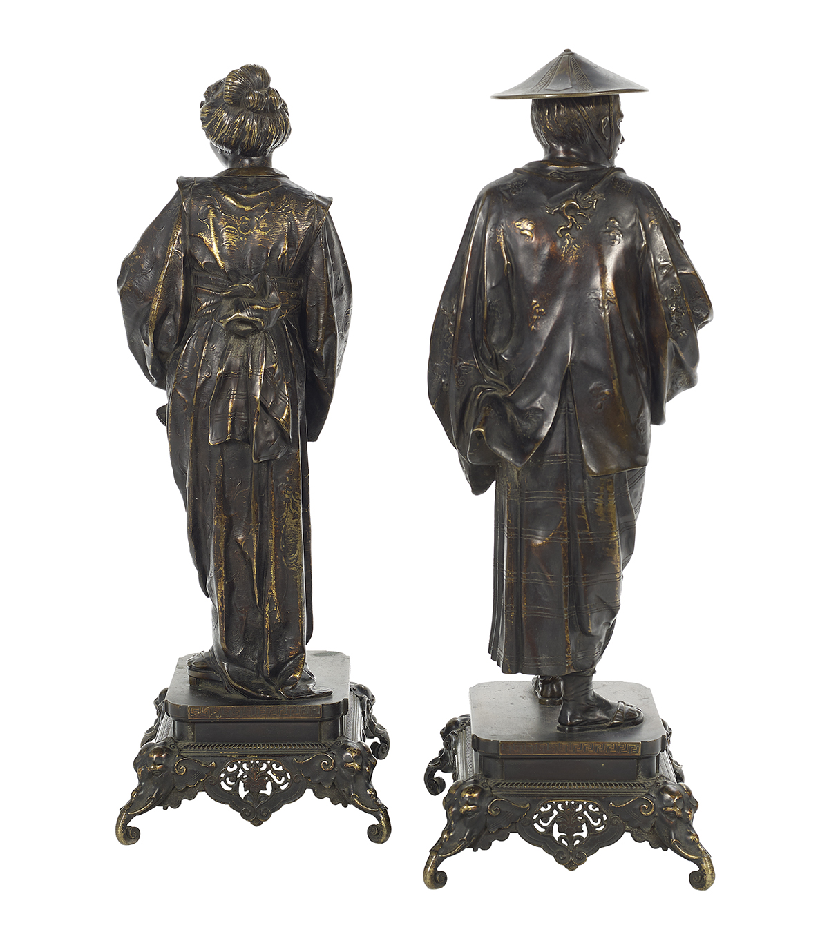 Pair of French Bronze Chinoiserie Figures - Image 2 of 2