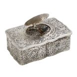 German Sterling Silver Bird Automaton Box