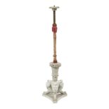 Classical Revival Marble and Brass Floor Lamp