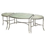 Sectional Silvered Bronze & Mirrored Coffee Table