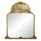 French Carved Giltwood Trumeau Mirror