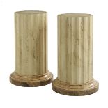 Pair of Monumental Faux Marbre Wood Columns
