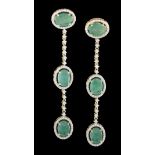 Emerald and Diamond Earrings