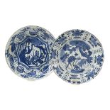 Two Chinese Blue and White Porcelain Dishes