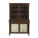Louis XVI-Style Mahogany and Marble-Top Bookcase