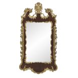 George II-Style Mahogany and Parcel-Gilt Mirror