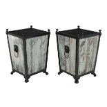 Pair of Neoclassical-Style Wood & Metal Planters