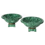 Pair of Malachite Bowls