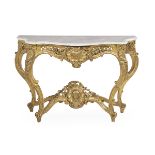 Louis XV-Style Marble-Top Console Table