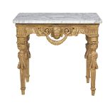 Continental Neoclassical Marble-Top Center Table