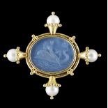 Elizabeth Locke Venetian Glass and Pearl Brooch