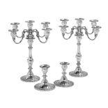 Four Gorham "Chantilly" Sterling Table Lights