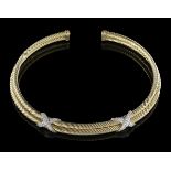 David Yurman-Style Gold and Diamond Cable Choker