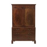 George III Mahogany Linen Press