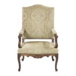 Louis XV-Style Fruitwood Fauteuil
