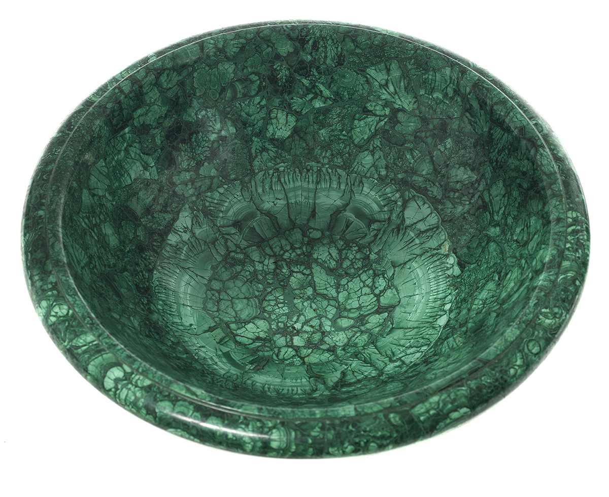 Pair of Malachite Bowls - Image 2 of 2