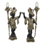 Pair of Italian Blackamoor Torchere Lamps