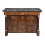 Good Empire Walnut and Marble-Top Commode