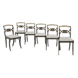 Six Regency Faux Bois and Parcel-Gilt Side Chairs