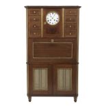 Continental Neoclassical Secretary/Clock Cabinet