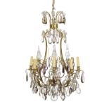 Louis XIV-Style Bronze and Crystal Chandelier