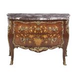 Regence-Style Kingwood and Marble-Top Commode