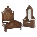 Two-Piece American Renaissance Revival Bed Set