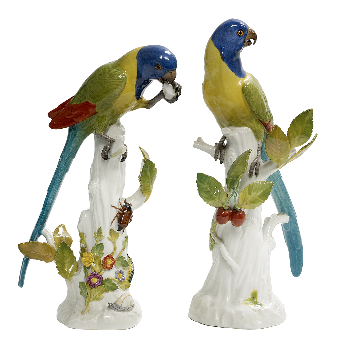 Pair of Meissen Porcelain Parrots