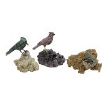 Three Constantin Wild Hardstone Bird Figurines