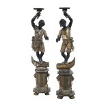 Pair of Venetian Blackamoors on Pedestals