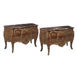 Pair of Regence-Style Marble-Top Commodes
