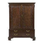 Chippendale-Style Mahogany Linen Press