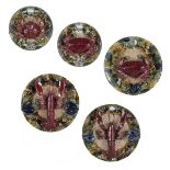 Five Palissy Seafood Plates