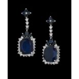 Sapphire and Diamond Earrings