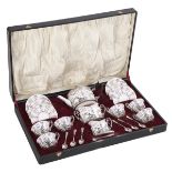 Edwardian Silver-Mounted Royal Worcester Tea Set