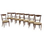 Eight Italian Neoclassical Mahogany Side Chairs